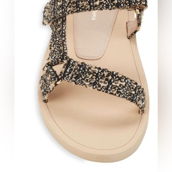 NEW Stuart Weitzman Golden Beige Vail Patterned Sport Sandal Size 7.5 - Picture 5 of 7